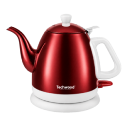 Bouilloire Techwood 0,8L Finition Chrome - Sans Fil & Inox