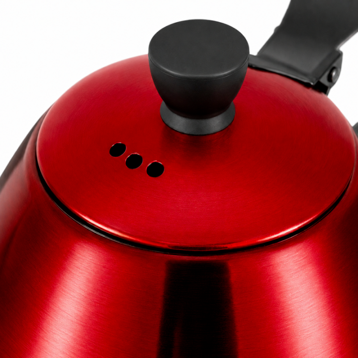 Bouilloire Techwood 1L Finition Chrome rouge - Sans Fil & Inox